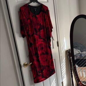 Connected Apparel Red and Black Dress